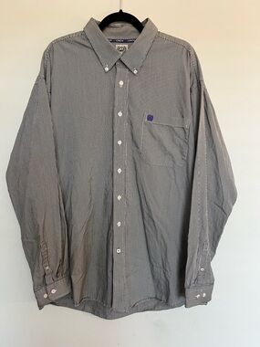 Cinch Men's Grey Pinstripe Button-Down Shirt with Pocket Size XXL